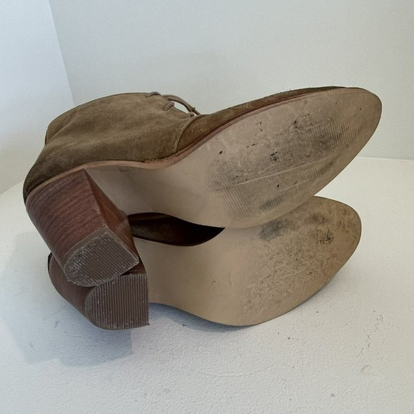 Crevo Sumerset Lace Up Suede Heeled Ankle Boot Camel Brown Women's Size 7.5 EUC - Picture 6 of 9